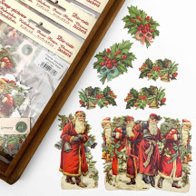 Santa and Holly Loose Christmas Paper Scrap Pack